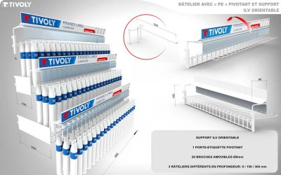 Bandeau de rayonnage en métal pour matériel de bricolage TIVOLY