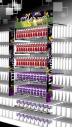 Présentoir Seiller fabricant PLV : Bandeau de rayonnage en plastique pour produits cométiques MULATO 2