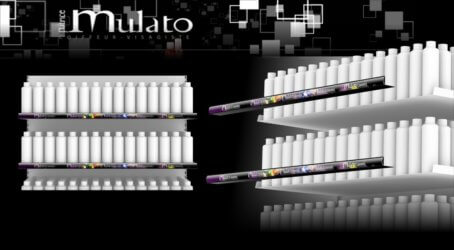 Présentoir Seiller fabricant PLV : Bandeau de rayonnage en plastique pour produits cométiques MULATO