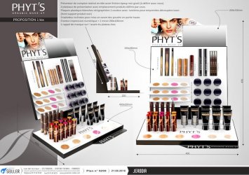 BIO presentoir de comptoir en metal et plastique pour cosmetique JERODIA