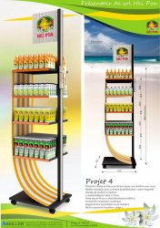 EXP Presentoir sante en metal pour cremes solaires OCEAN TERRE BIOTECHNOLOGIE